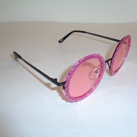 Diff Eyewear DIXIE Pink Glitter New Sunglasses